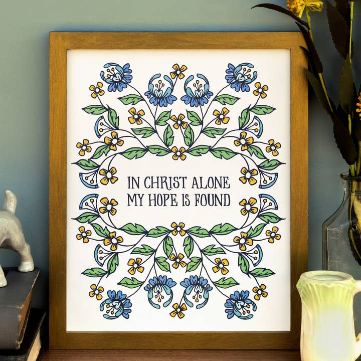 In Christ Alone Hymn Art Print - Folk for wholesale by Little Things Studio