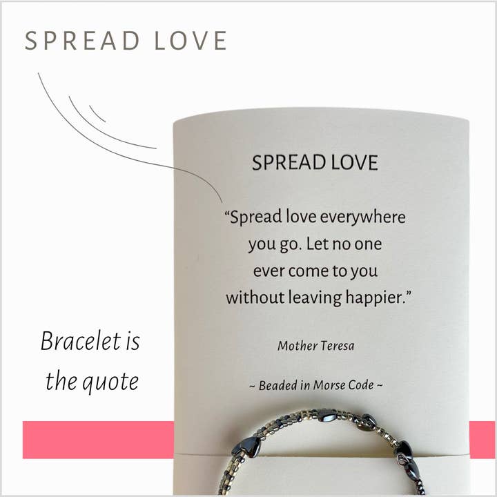 LIEFDE VERSPREIDEN - Liefde verspreiden -
Spiritueel citaat in morsecode voor wholesale door Wear a Touch of Spirit