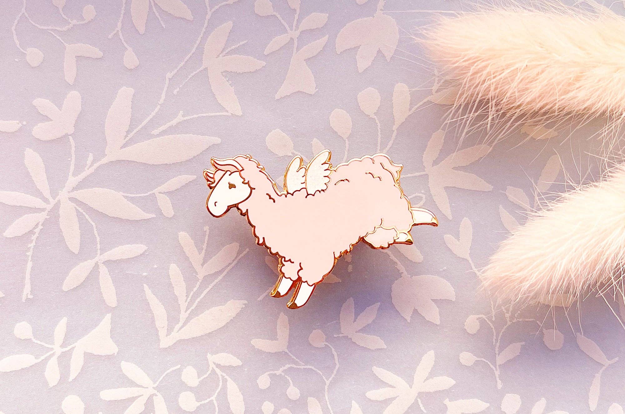 Alum and Ink - Wholesale Lapel Pin/Button - Flying Pink Llama Enamel Pin6