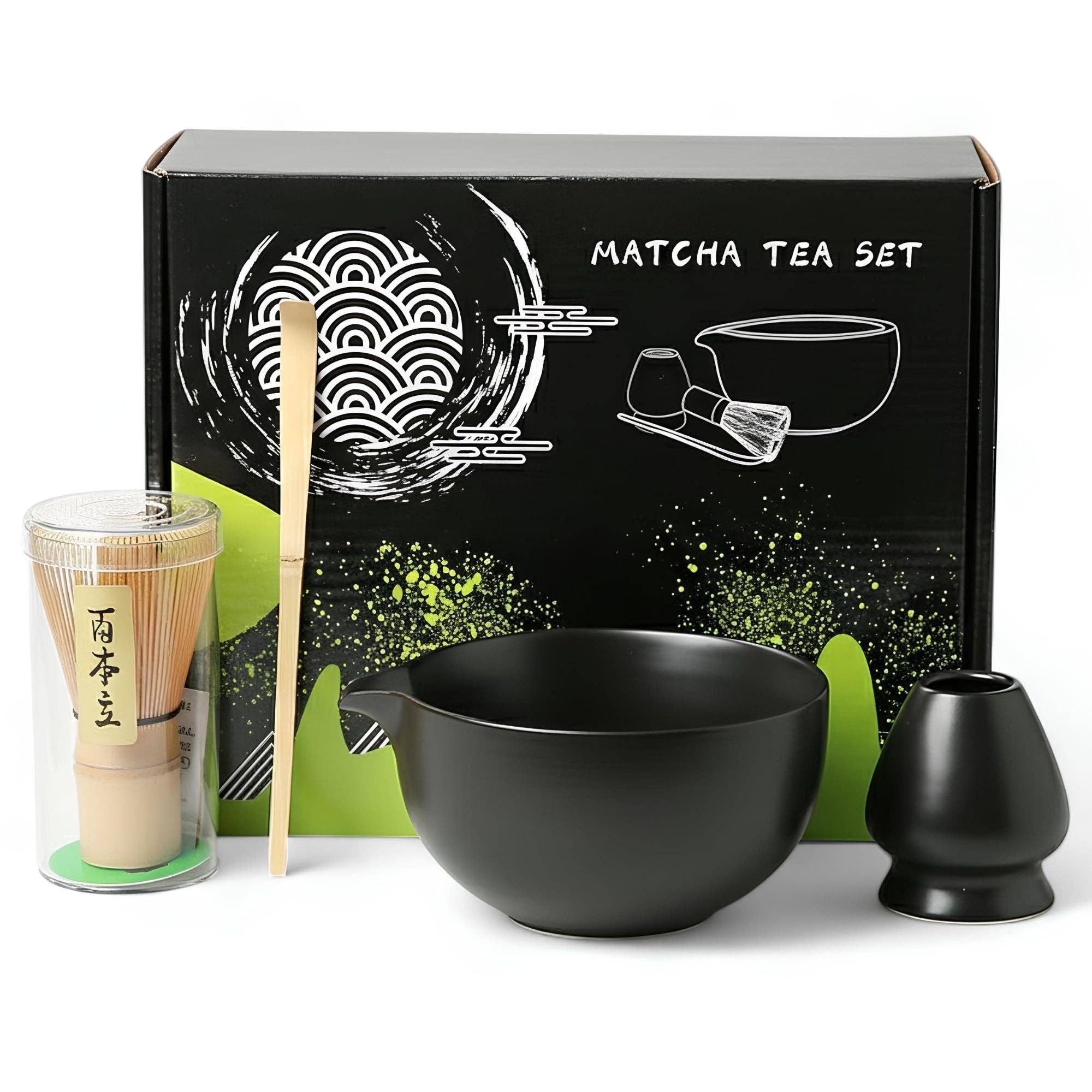 Biomatea - Wholesale Tea Set - Japanese Traditional Matcha Starter Set – Basic Edition | Matcha Bowl Made of Ceramic with Bamboo Whisk, Whisk Holder & Bamboo Spoon3