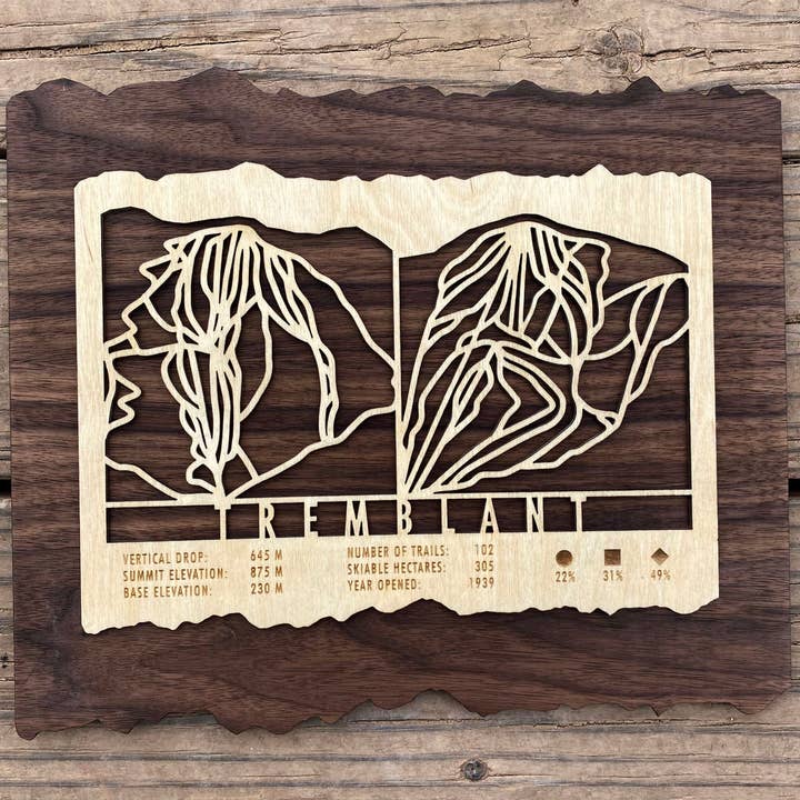 Mont Tremblant Trail Map for wholesale by Mountaincut