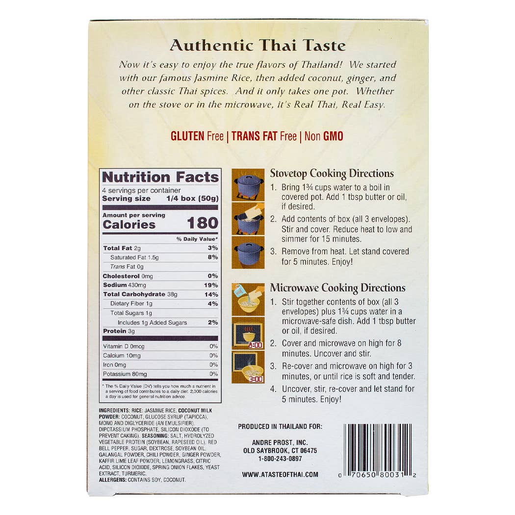 Andre Prost Inc. - Wholesale Rice - A Taste of Thai-Coconut Ginger Rice1