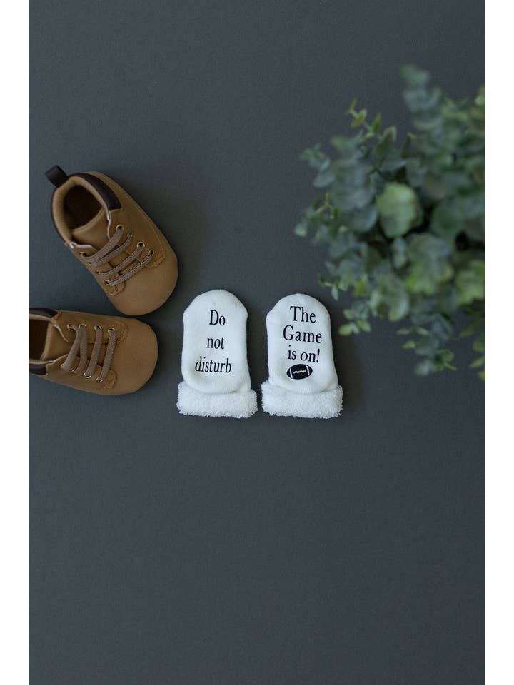Dorothy’s Reason - Wholesale Socks - Baby - Do Not Disturb The Game is on Football Baby Socks | Sports4