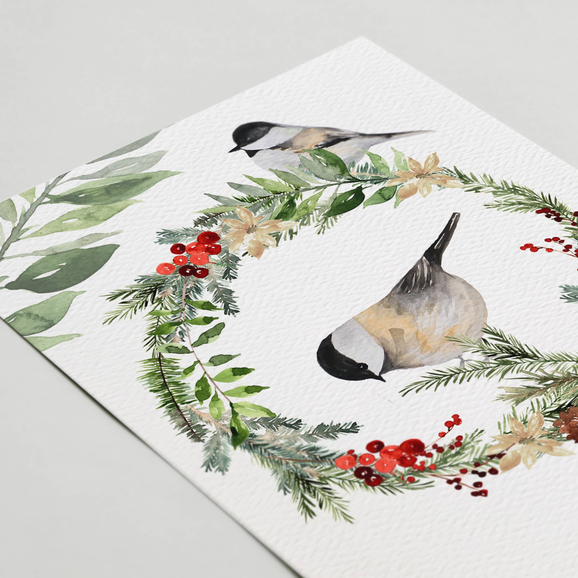 Blue Thistle - Wholesale Christmas Card - Winter Chickadee, Happy Holidays Card, Christmas Birds1