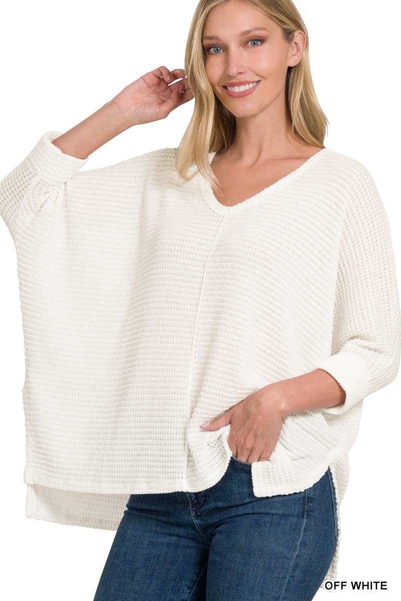 42POPS - Wholesale Knit Sweater - Women's - `.V Neck Hi Low Hem Jacquard Sweater18