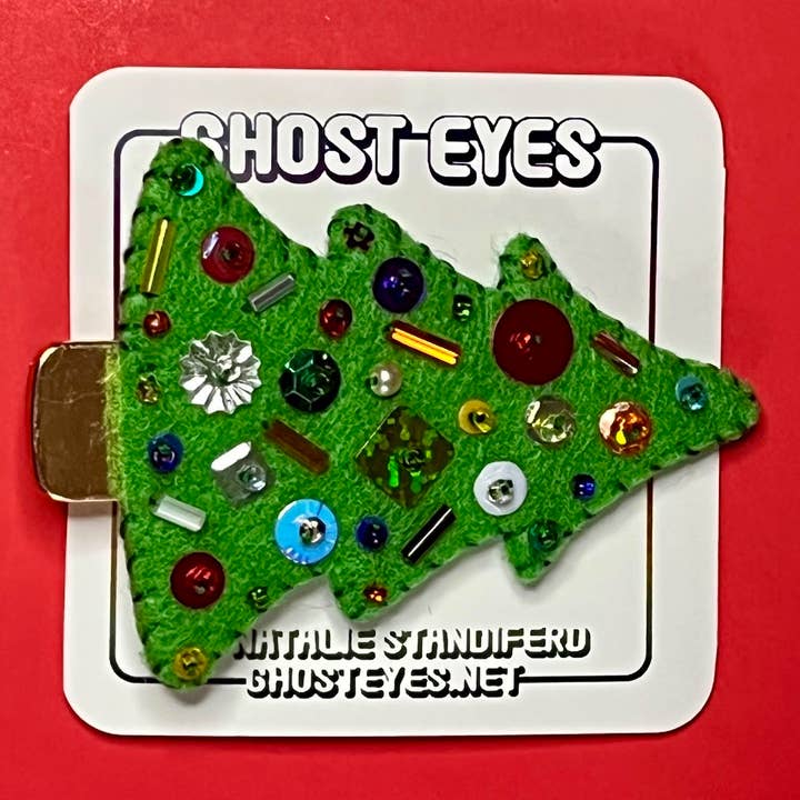 Pince à cheveux verte pour sapin de Noël pour la vente par Ghost Eyes
