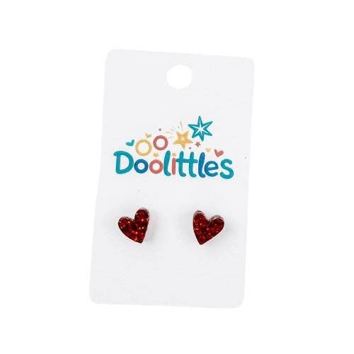 Doohickies - Wholesale Stud/Post Earrings - Tiny Doolittle Acrylic Heart Stud Earrings4