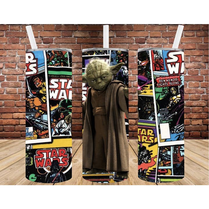 Star Wars Comics With Yoda- Stainless Steel Sublimated for wholesale by Creations by Trudy