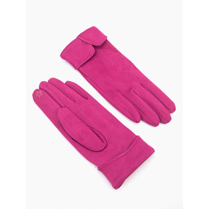 Sarta Accessories - Vendita all'ingrosso Guanti - Donna - Guanti in velluto con polsino smerlato - Fucsia1