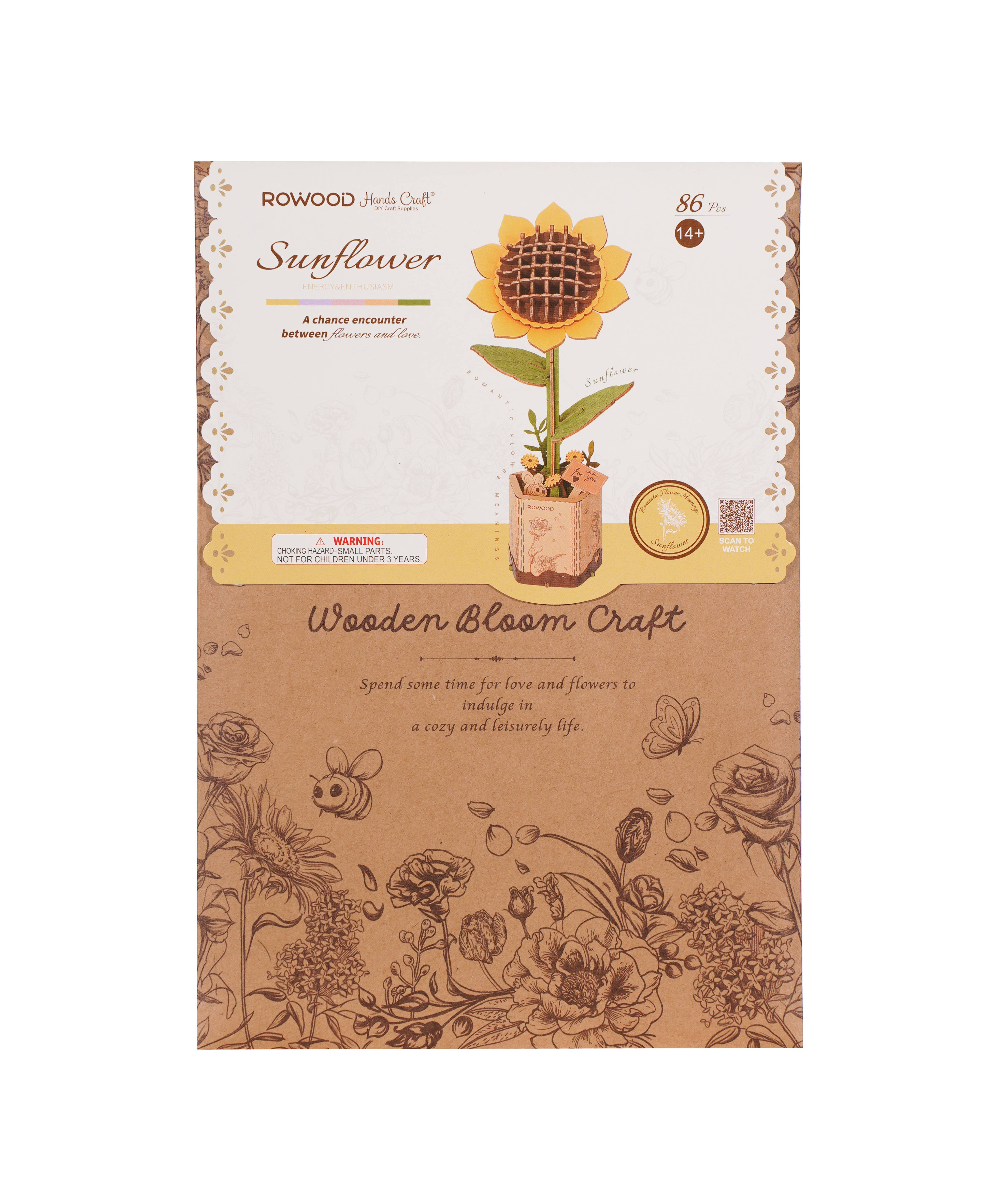 Hands Craft - Wholesale Puzzle - Kids - 3D Wooden Flower Puzzles: Sunflower2