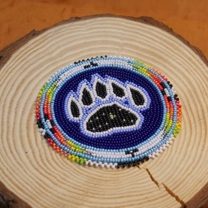 Applique de rosette perlée amérindienne faite à la main pour la vente par KANGURAH