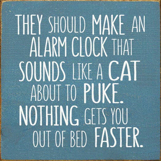 SAWDUST CITY - Wholesale Sign - They should make an alarm clock that sounds like a cat..7