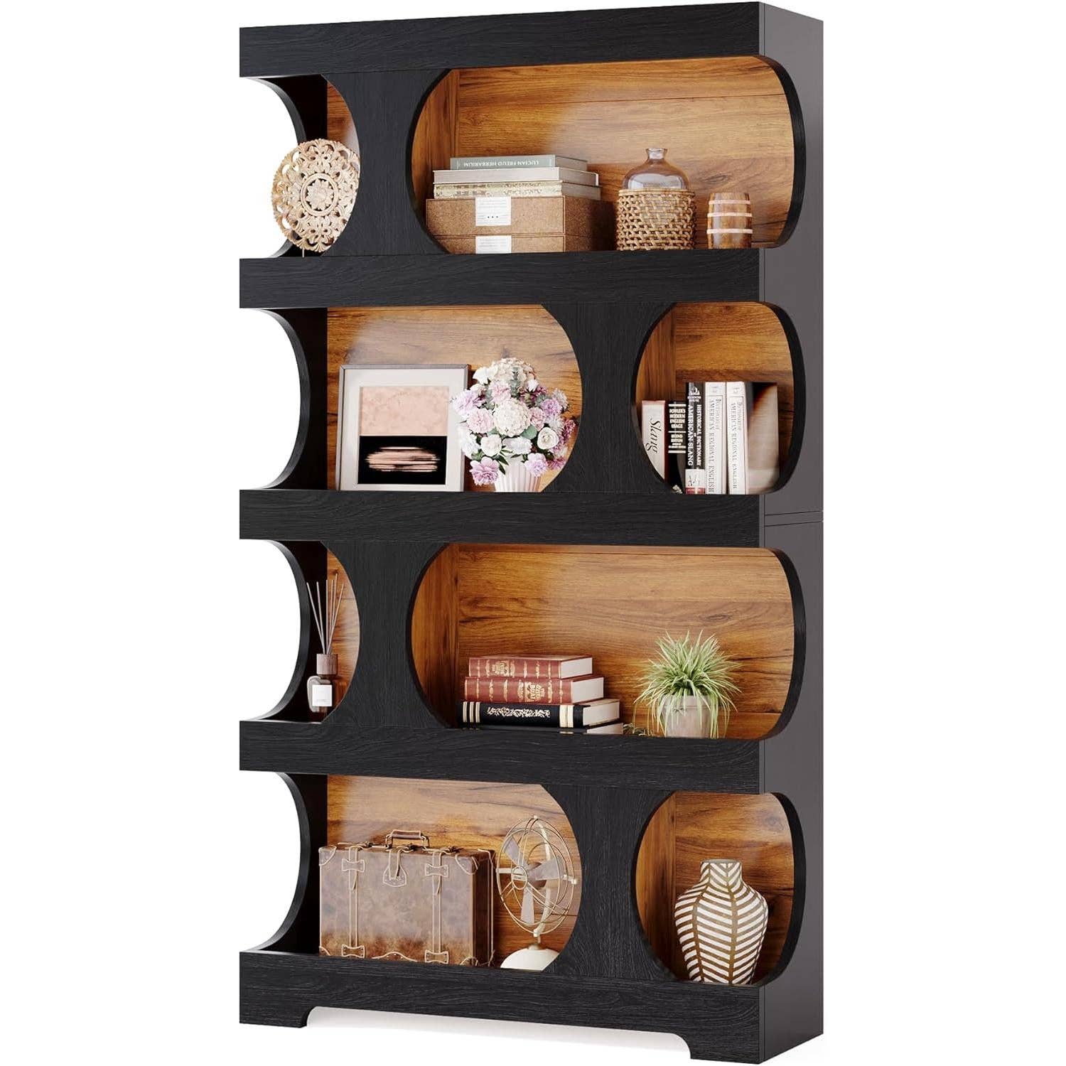 ShipItFurniture - Wholesale Bookcase - Black 71 Inch Tall Bookcase Modern Storage Display8