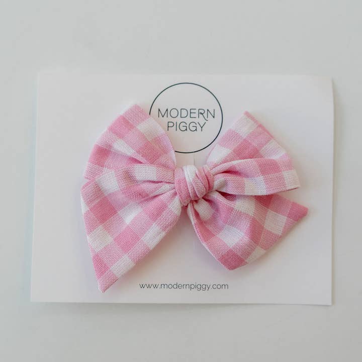 Quadretti Rosati | Fiocco Oversize Annodato a Mano per la vendita all'ingrosso da parte di Modern Piggy