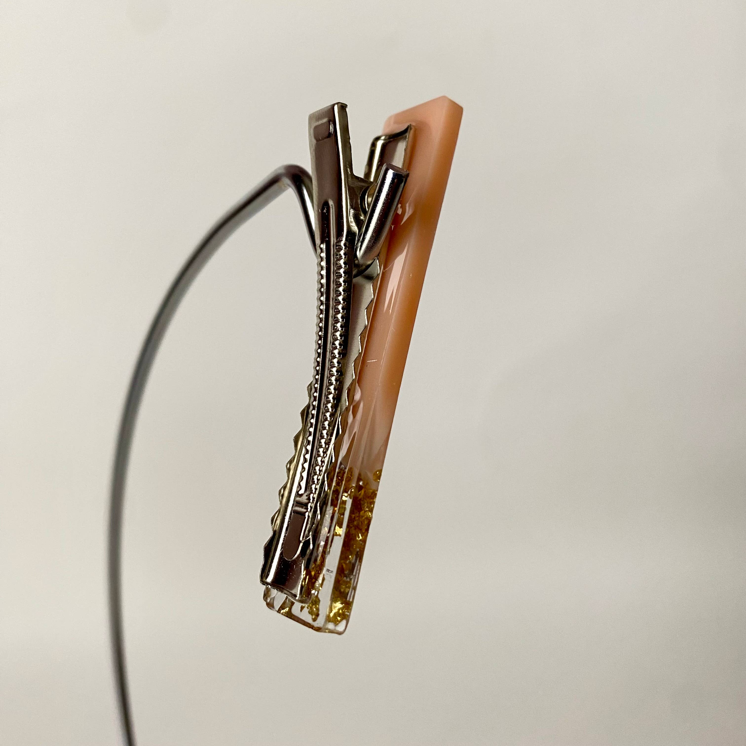 GRL PWR Jewelry - Wholesale Hair Clip - Women's - Peach Fuzz Sparkle Bar Hair Clip2