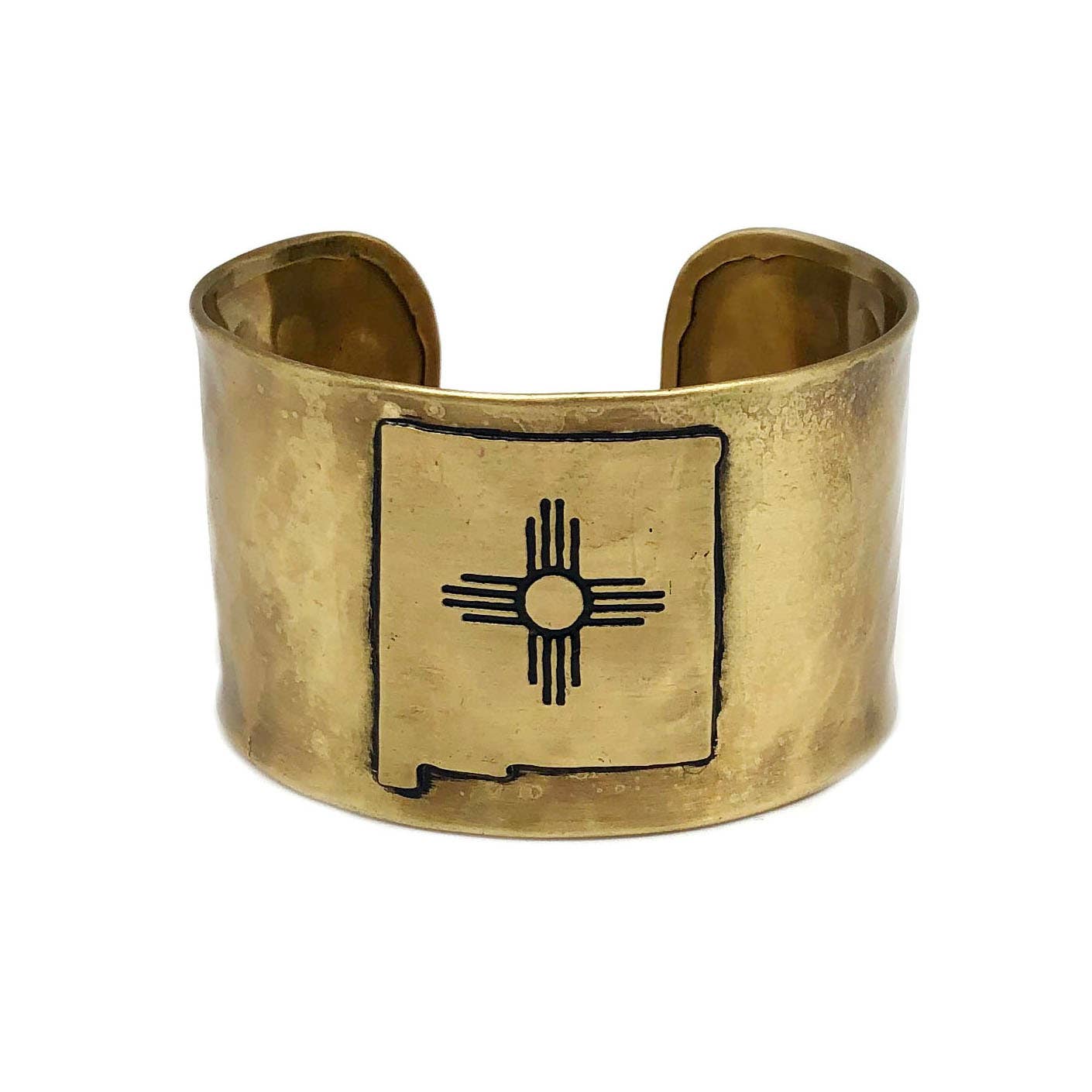 Anju Jewelry - Venta al por mayor Pulseras tipo brazalete - Pulsera ajustable de latón antiguo - Nuevo México Zia Sun0