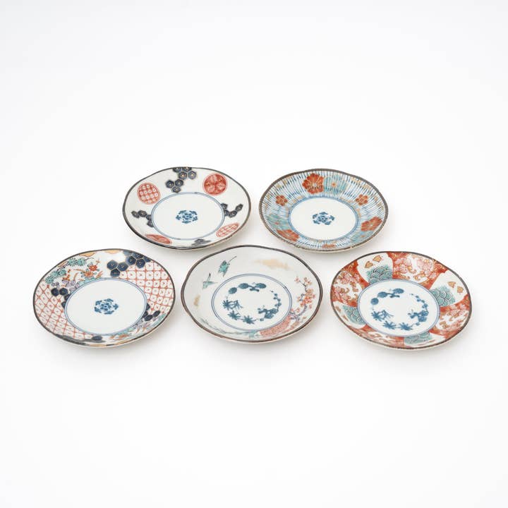 Mino Ware Somenishiki Imari Teller-Set, klein, 5 Stück für den Großhandel von U PLUS INC