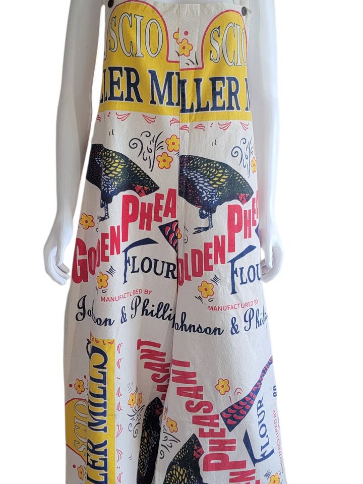 T2429 Combinaison en coton sac de farine avec bretelles - Faisan pour la vente par Evergreen Guardian Imports