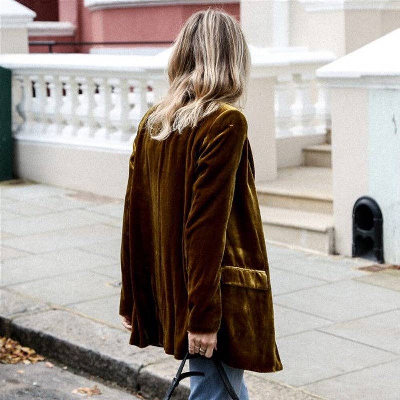 Plush Looks – wholesale Blazer - Dam – Enfärgad sammetskavaj6