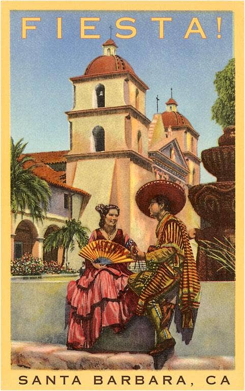 Found Image Press - Wholesale Postcard - Postcard SB-110 Poster for Fiesta Days, Santa Barbara, Calif0