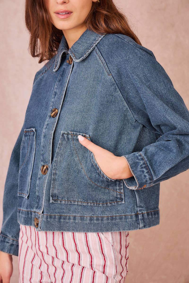 Calie Paris - Wholesale Denim Jacket - Women's - VERSAILLES – 100% Cotton Denim Jacket2