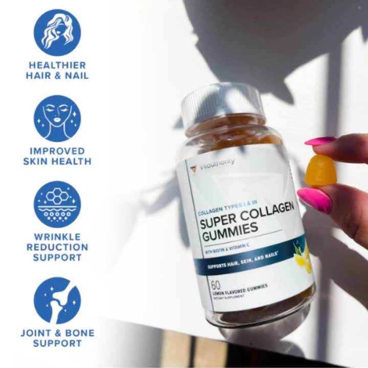 Vitauthority - Wholesale Oral Supplement/Vitamin - Super Collagen Gummies: Skin & Joints, Strawberry Lemonade5