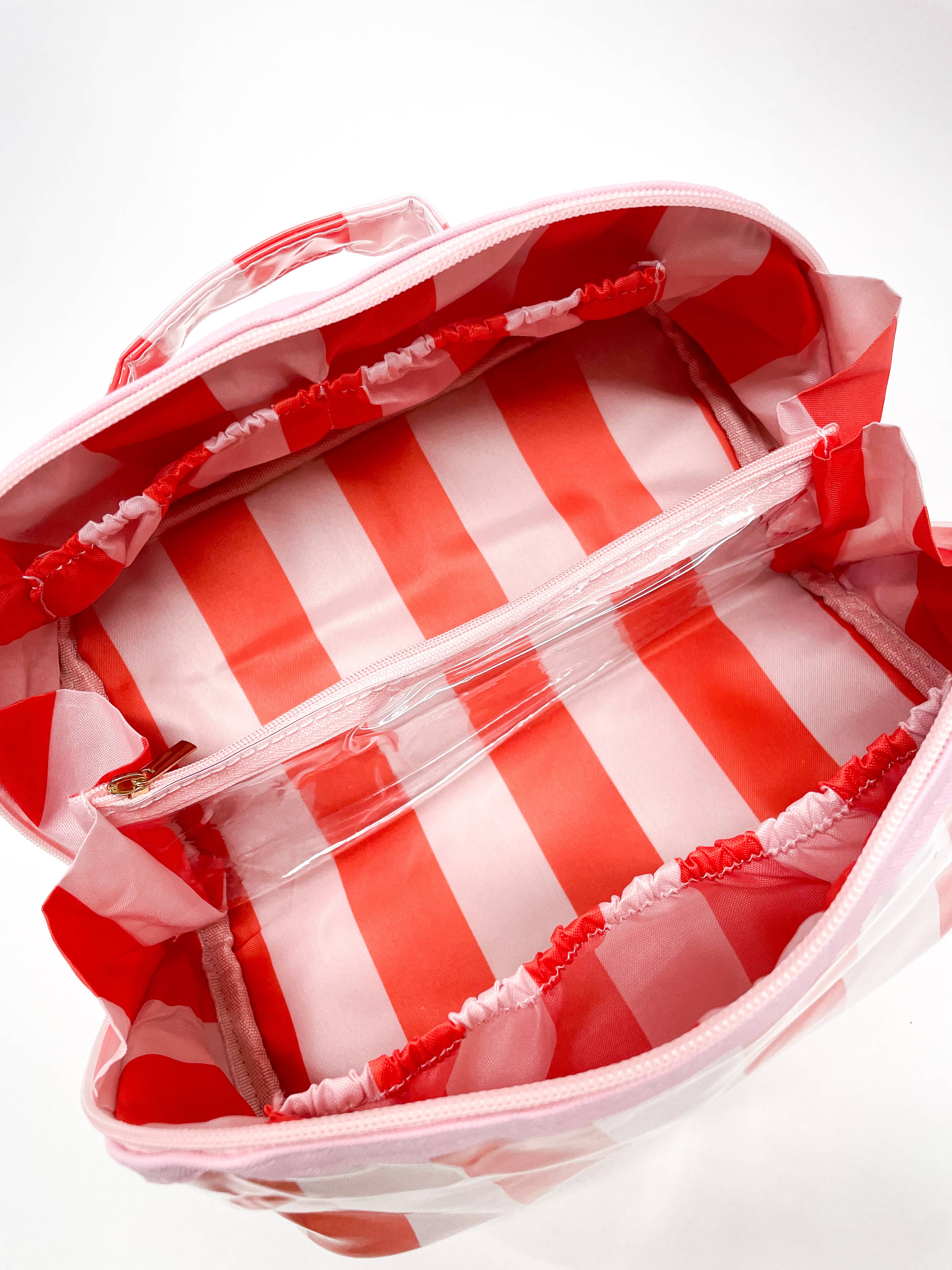 Pip & Co. - Venta al por mayor Bolsa para maquillaje - Gloss & Go - Neceser con rayas coloridas y superficie lavable2