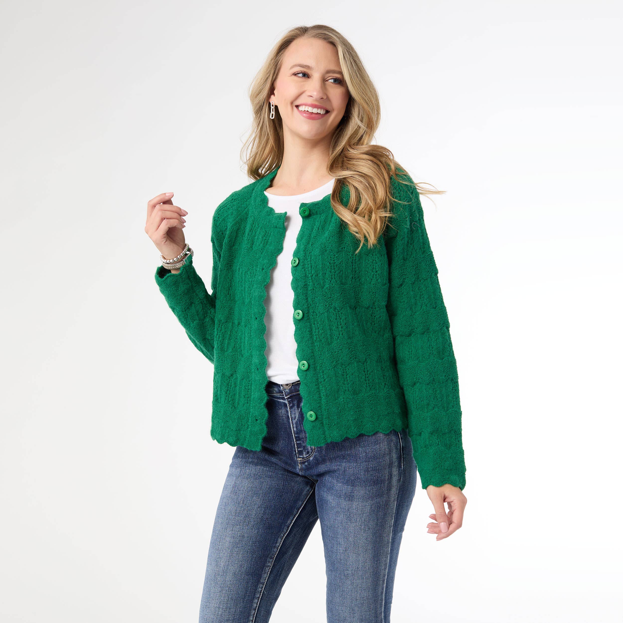 COCO + CARMEN - Wholesale Jacket - Women's - Regina Cardigan with Scalloped Trim5