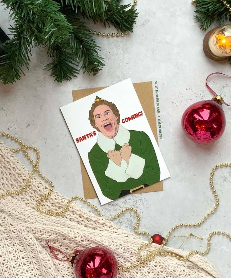 Bonne Nouvelle - Wholesale Christmas Card - Elf Christmas Card - Santa's Coming!1