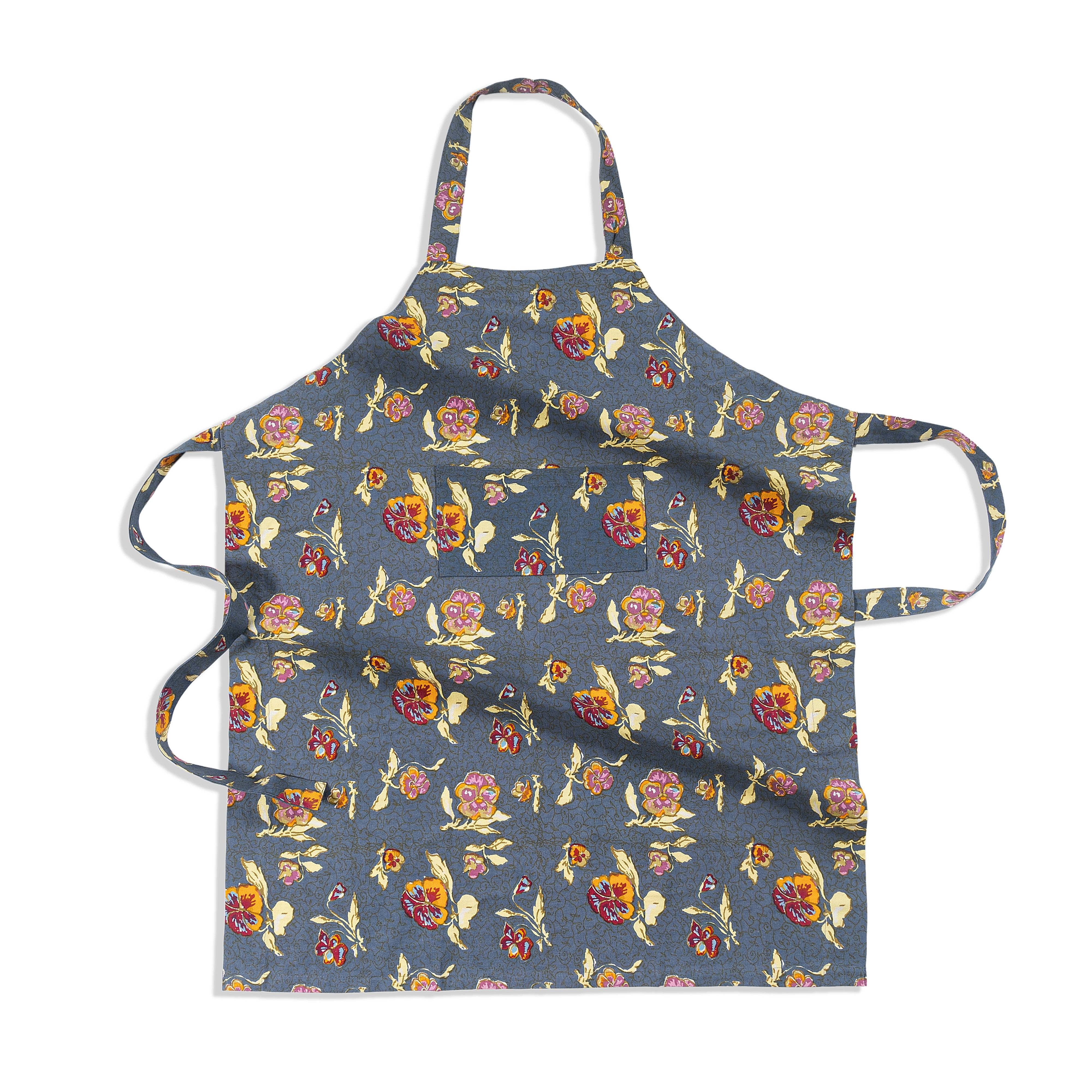 Couleur Nature - Wholesale Apron - Pansy Red/Grey Apron1