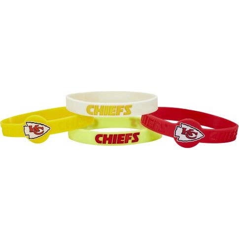 NFL Kansas City Chiefs Silicone Bracelets, 4-Pack for wholesale by Aminco USA