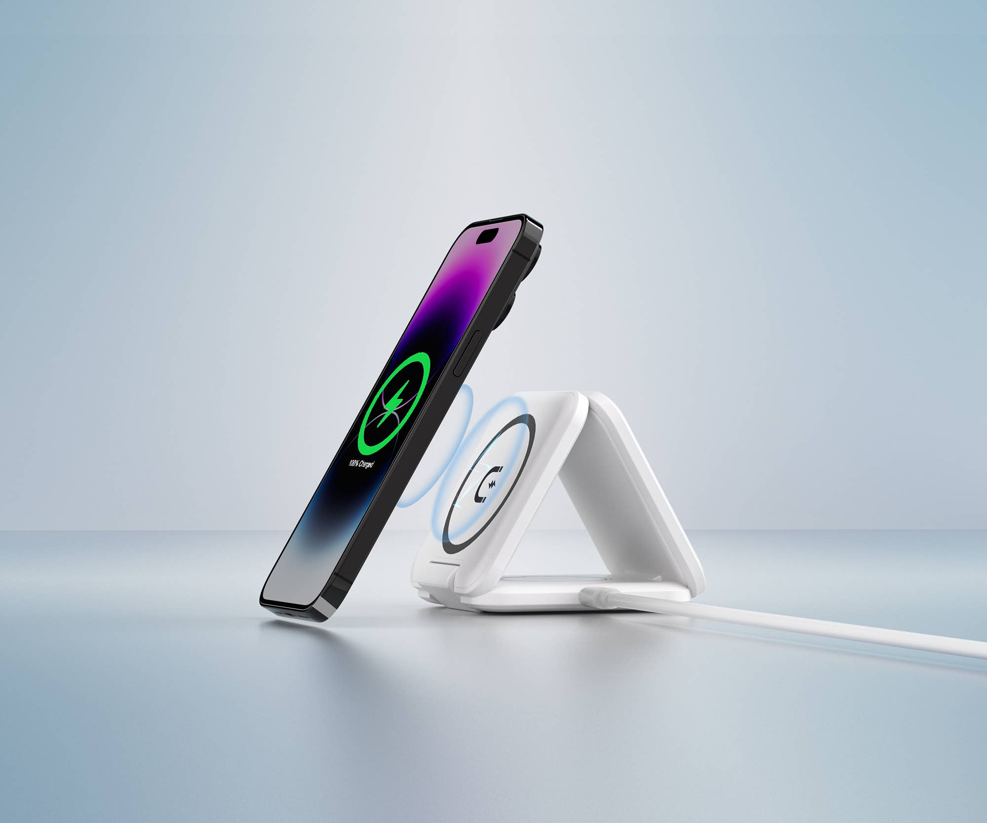 LAX Gadgets – wholesale Charging dock – MagSafe 3-in-1 Foldable Wireless Charging Stand- Retail Pack4