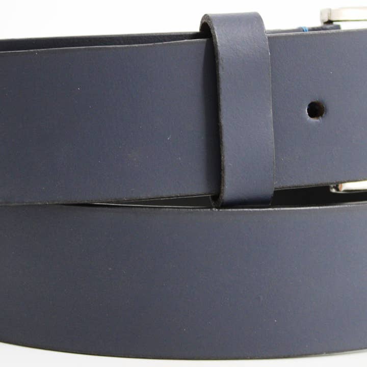 hide & chic – wholesale Belt – Women's – Genuine Full Grain Leather Belt. Colour: Navy.6