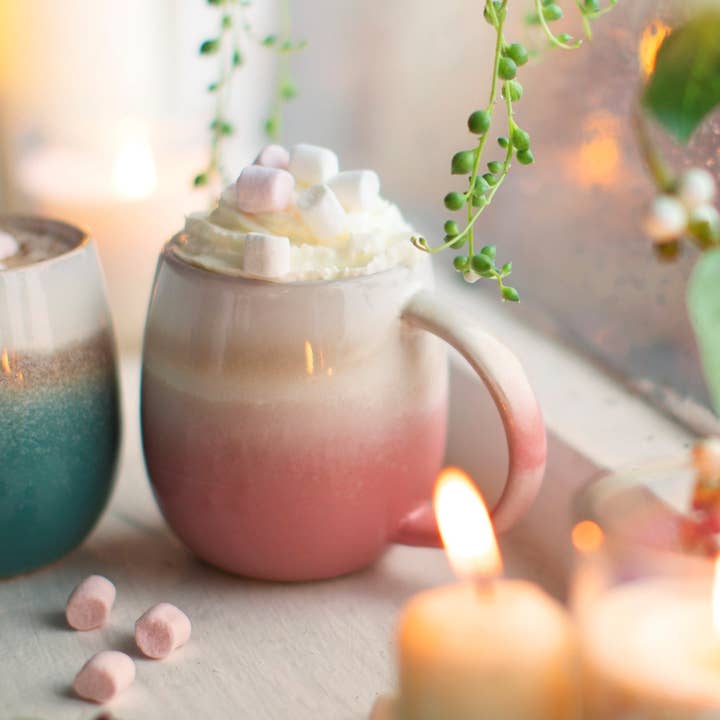 DIP GLAZED OMBRE PINK MUG for wholesale by Birch and tides