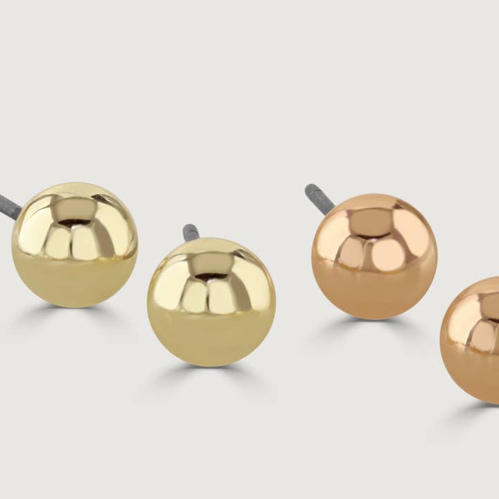 Set van 3 gepolijste goud/rosegoud/zilveren studs voor wholesale door Buckley London