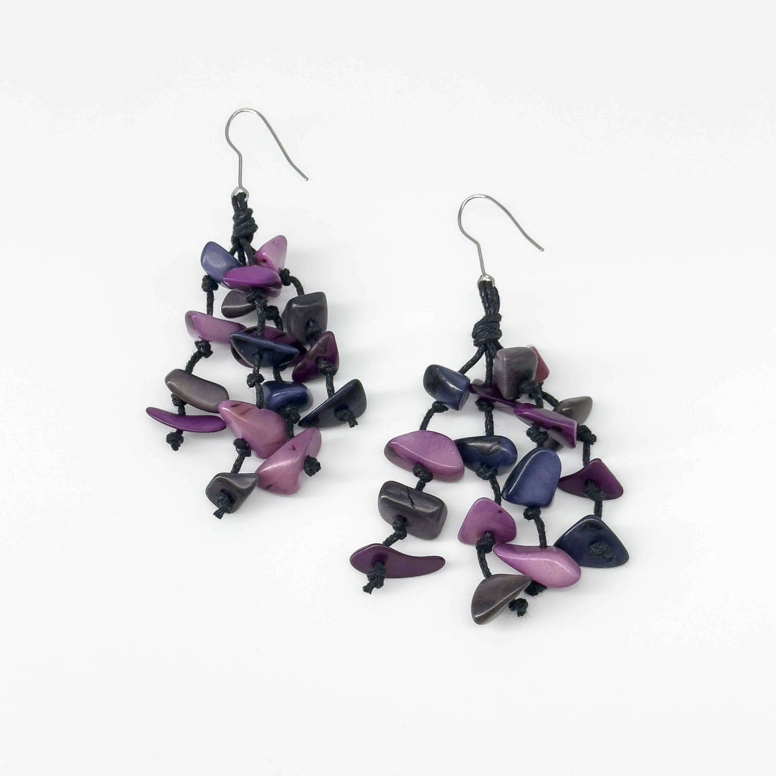 Belart Fair Trade - Venta al por mayor Pendientes colgantes - Pendientes colgantes de 4 hebras con chips de tagua2