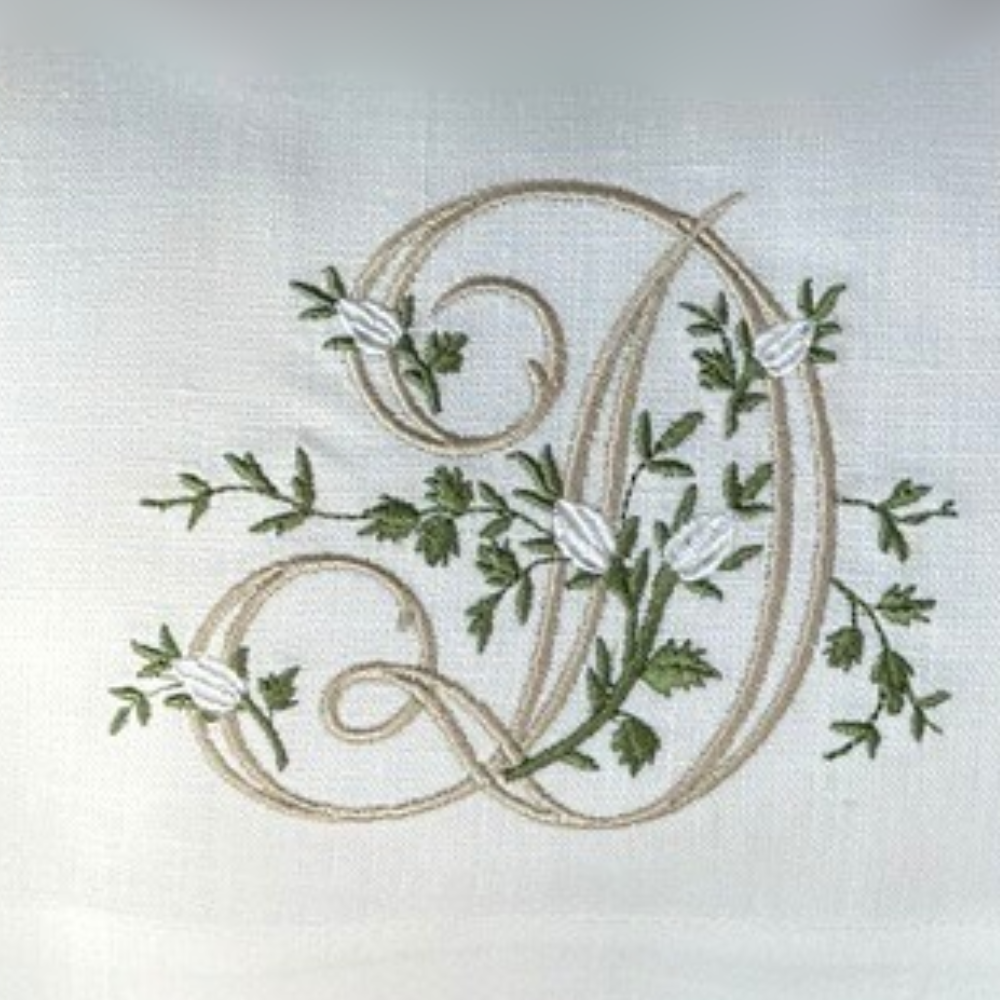 Arte Italica & Crown Linen Designs – Großhandel Geschirrtücher – Florales Monogramm-Handtuch - Neu3