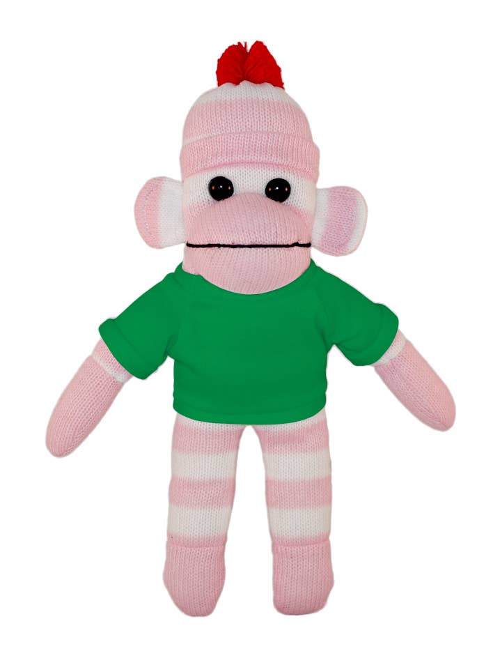 Plushland – Großhandel Kuschel-/Plüschtier – Kind & Baby – Pink Sock Monkey Sitzsack Tier 25,4 cm10