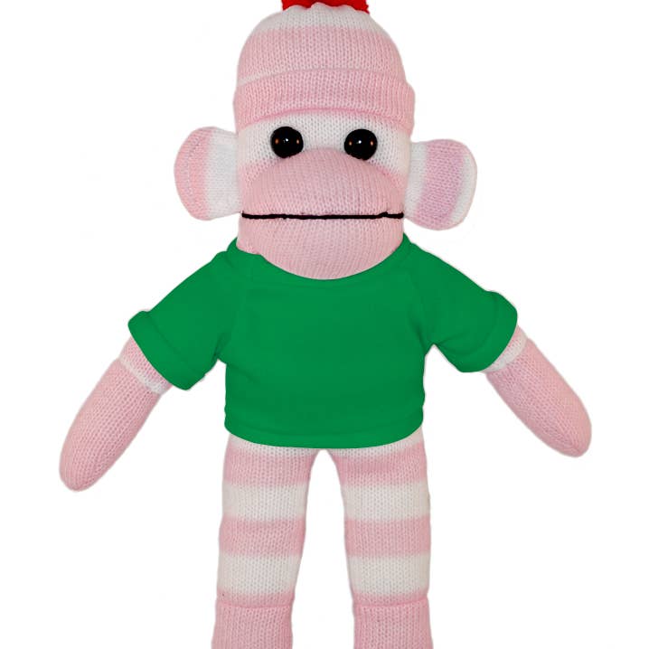 Plushland - Wholesale Stuffed/plush toy – Kids & baby - Pink Sock Monkey Bean Bag animal 10"10