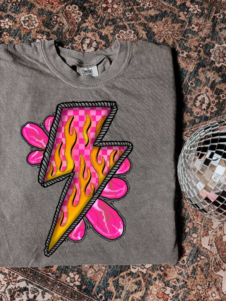 Pink Lightning HTV Transfer for wholesale by Spurs & Spades