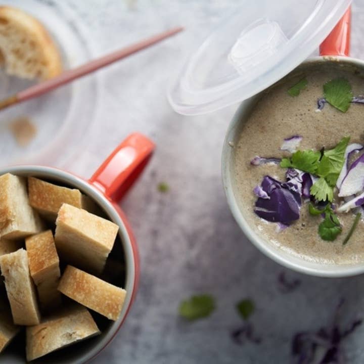 Kook - Wholesale Bowl - Kook Ceramic Soup Mugs with Lids, 25 oz, Set of 27