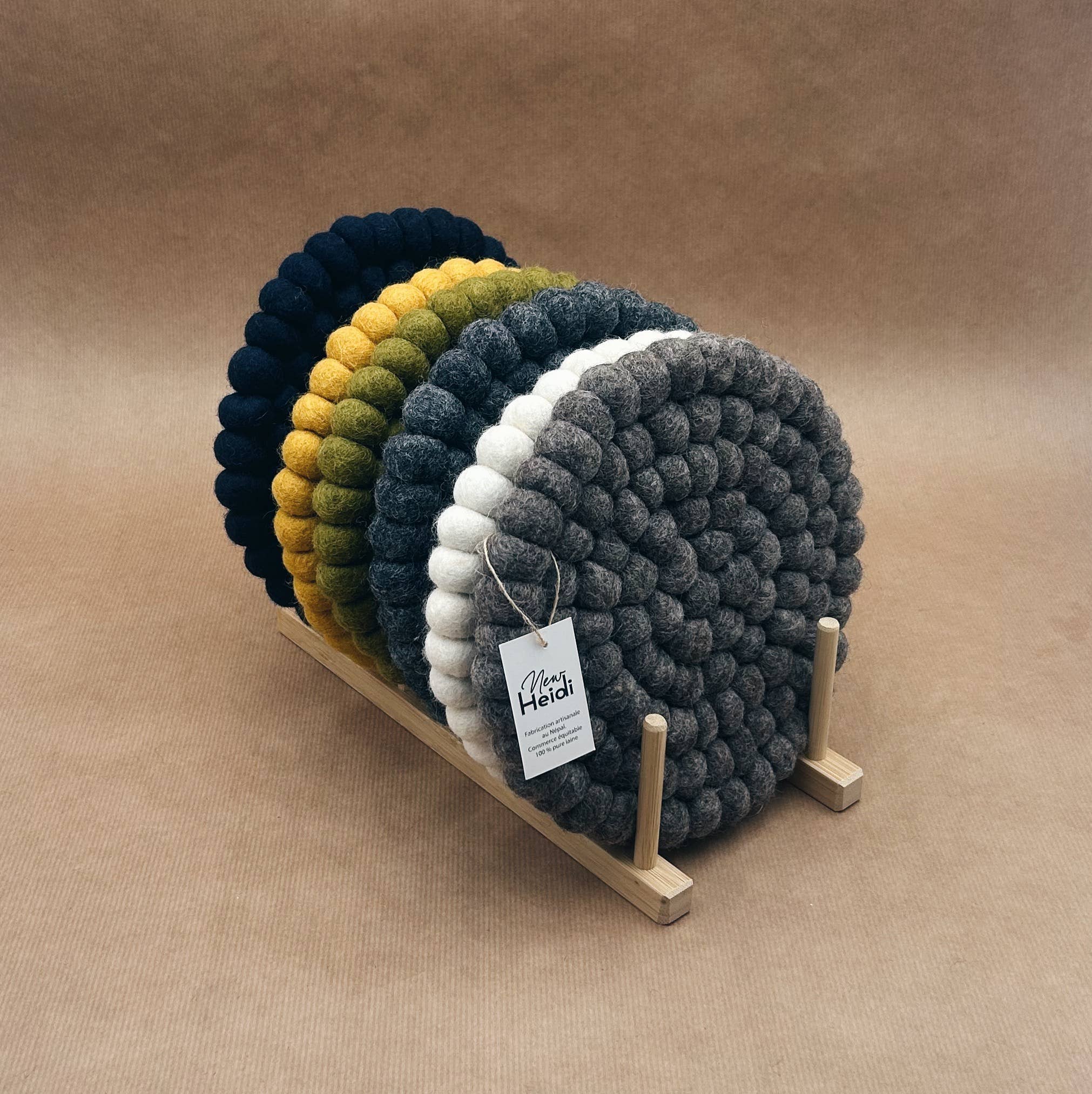 New Heidi - Wholesale Placemat - Felt ball trivet - New Heidi8