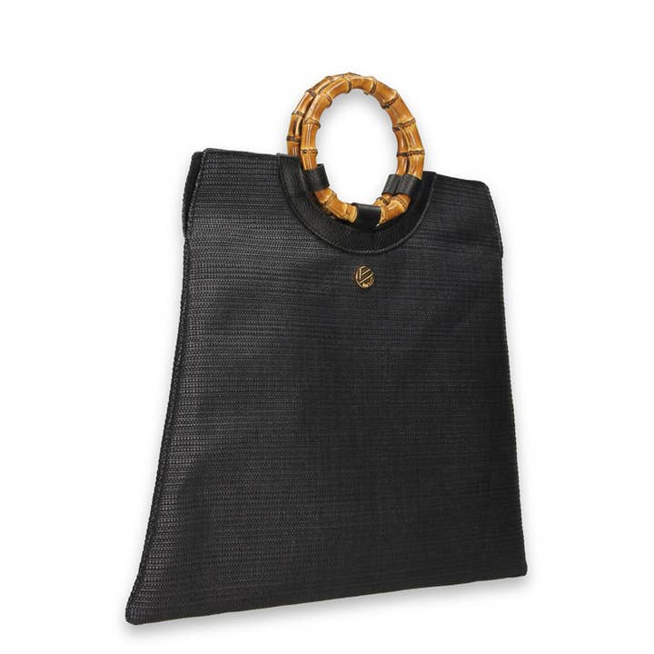 Bonfanti - Wholesale Tote Bag - Women's - TRULLO GRANDE - Large flat bamboo handle holder3