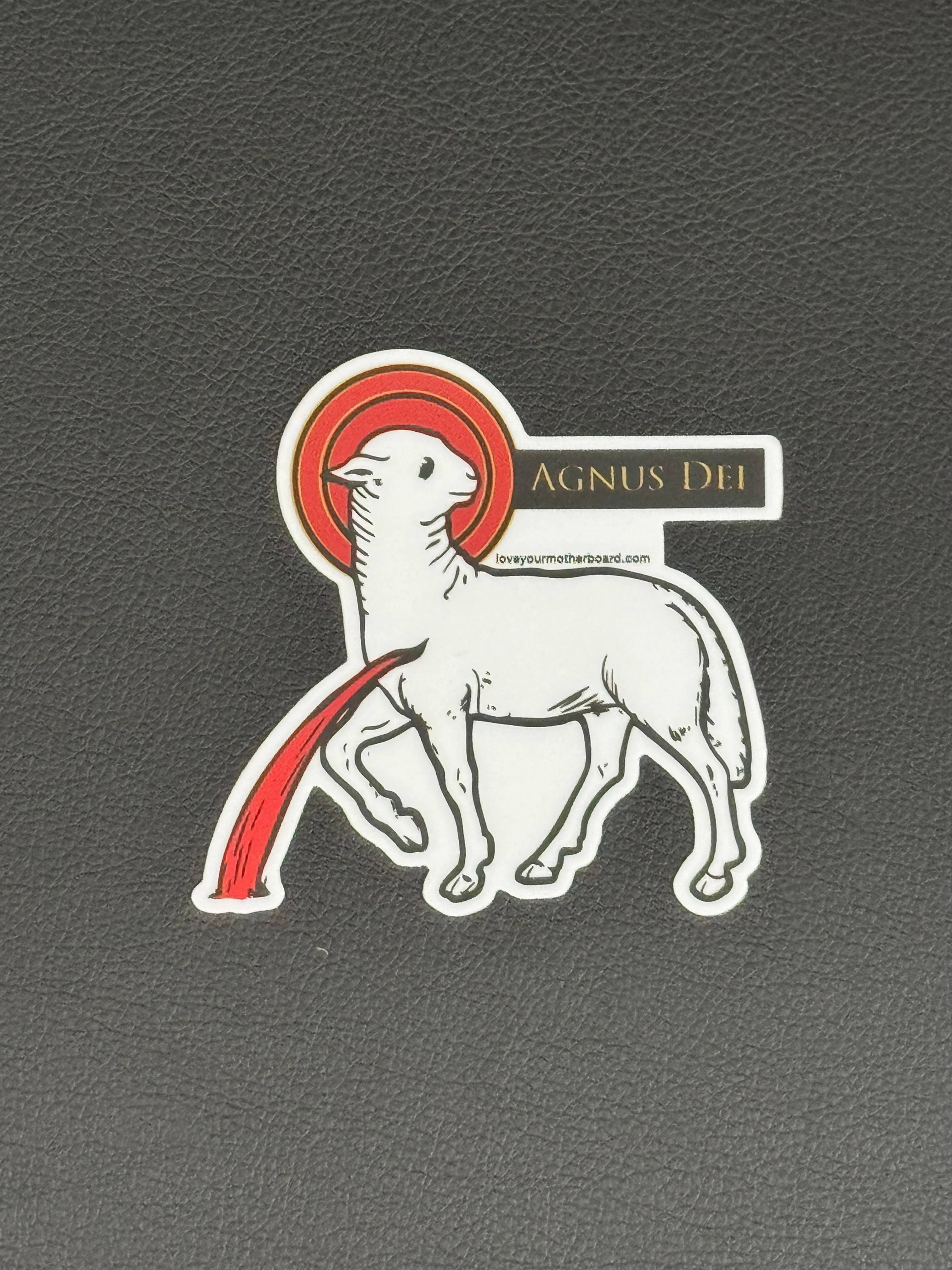 The Retro - a Full of Grace USA Company - Wholesale Sticker - Red Agnus Dei (Lamb of God) Sticker Decal - NEW2