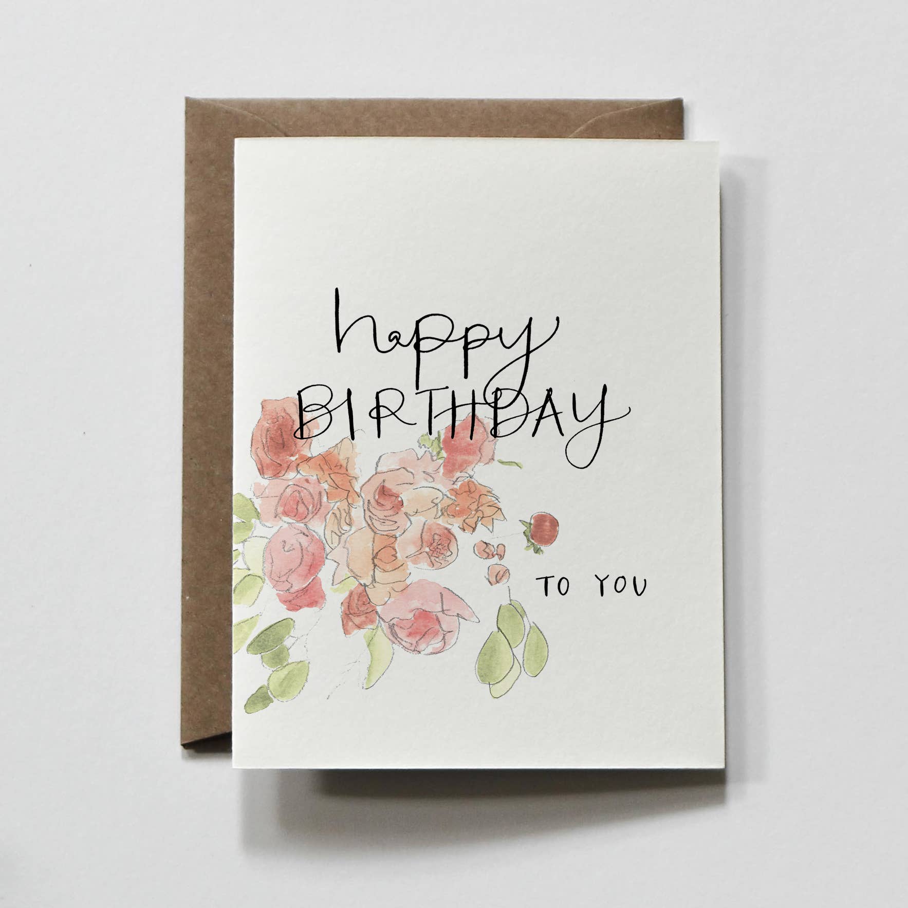 everglow handmade – wholesale Födelsedagskort – Till dig blommig | Rosa blommor Grattis på födelsedagen hälsningskort