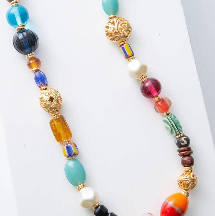 Noonday - Wholesale Beaded/Pearl Necklace - Curio Multicolored Necklace - Assorted Beads 0