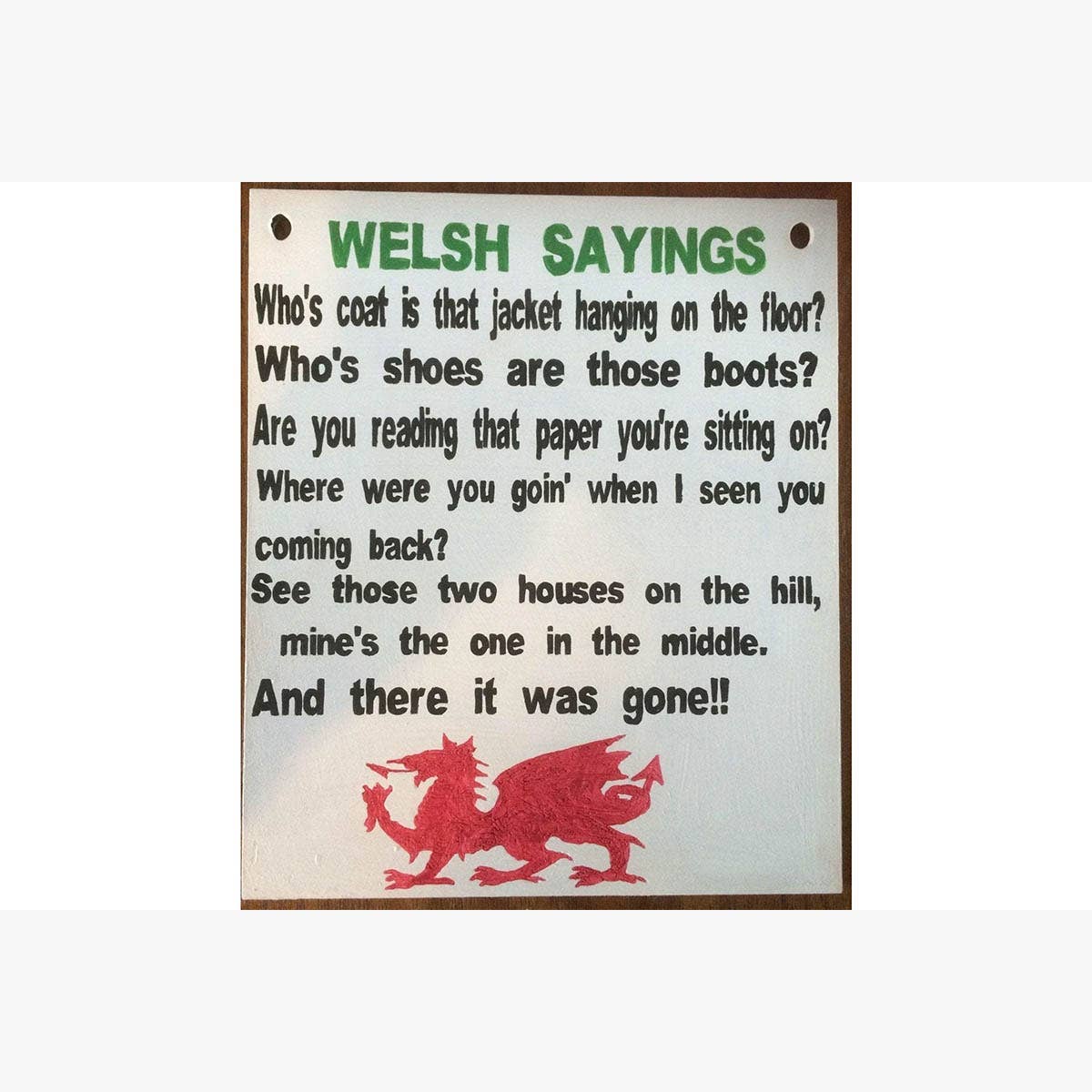 Sophella Crafts - Wholesale Sign - Funny Welsh sayings sign