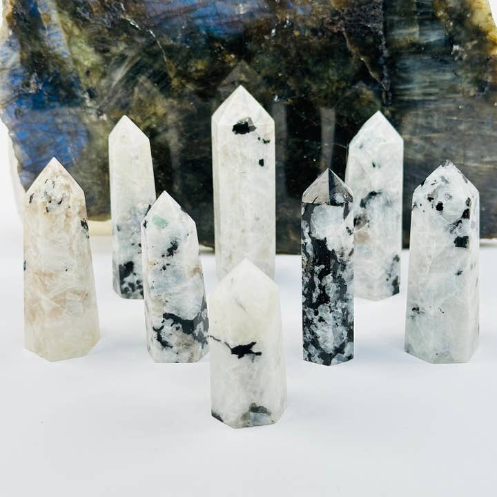Rock Paradise - Wholesale Spiritual Stone/Crystal - Rainbow Moonstone Polished Crystal Points - By Weight -