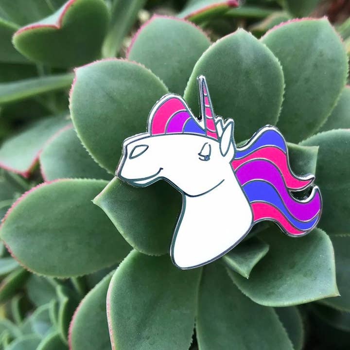 Geekly Whimsical - Wholesale Lapel Pin/Button - Pride-icorns! Pride Unicorn Enamel Pin - Bisexual5