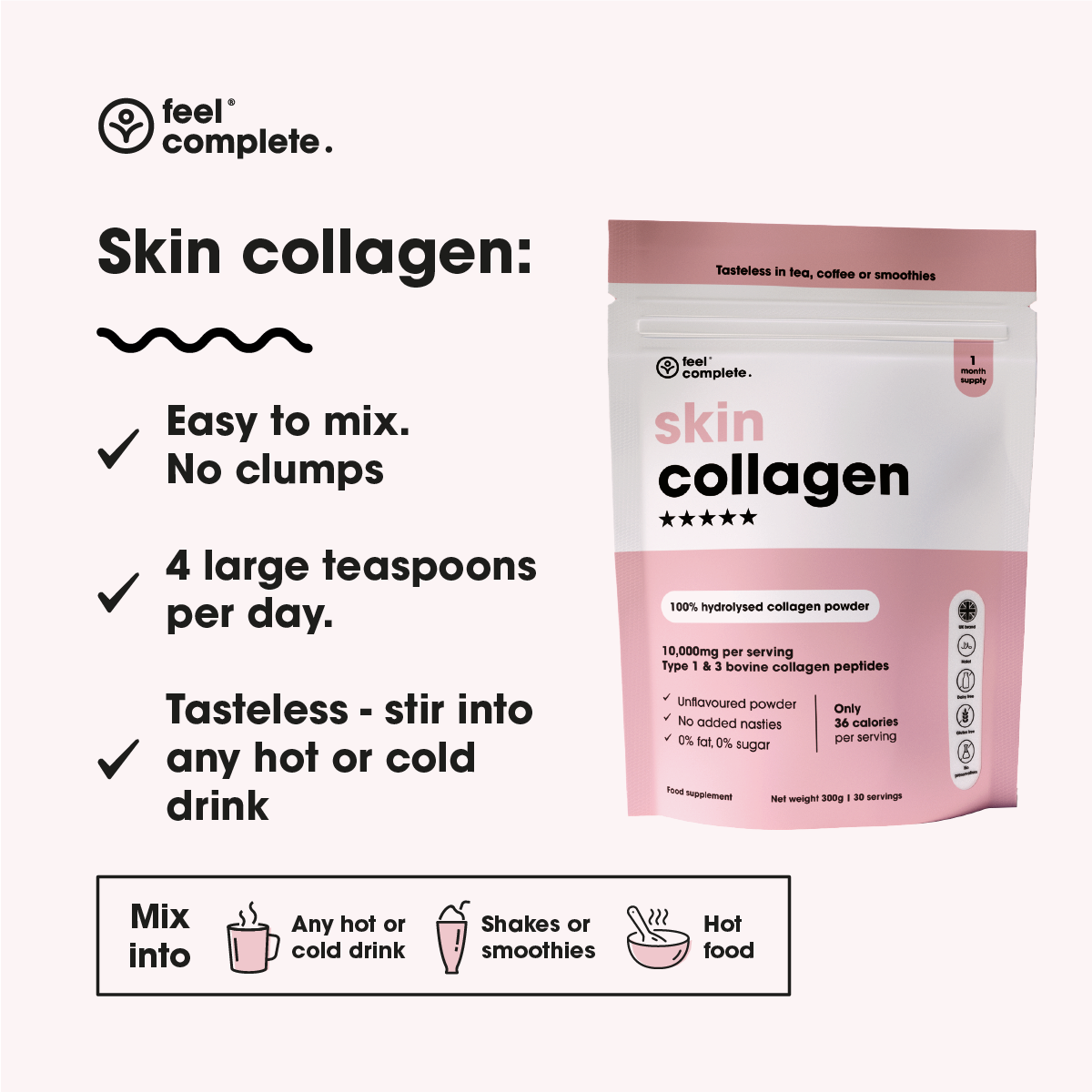 Feel Complete - Wholesale Protein/Superfood Powder - Skin Collagen3